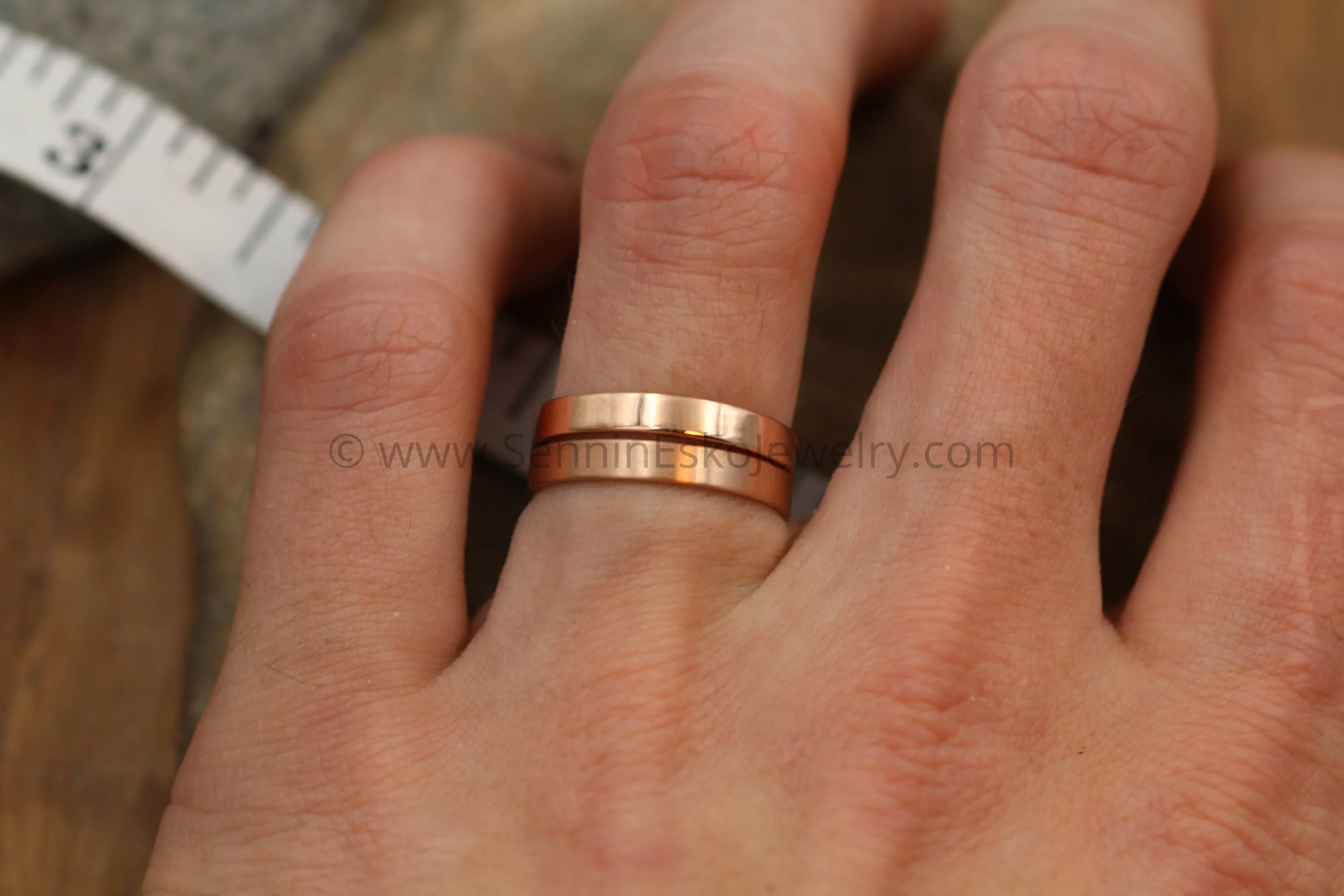 14kt Rose Gold 3x1mm Flat Band - Matte Finish