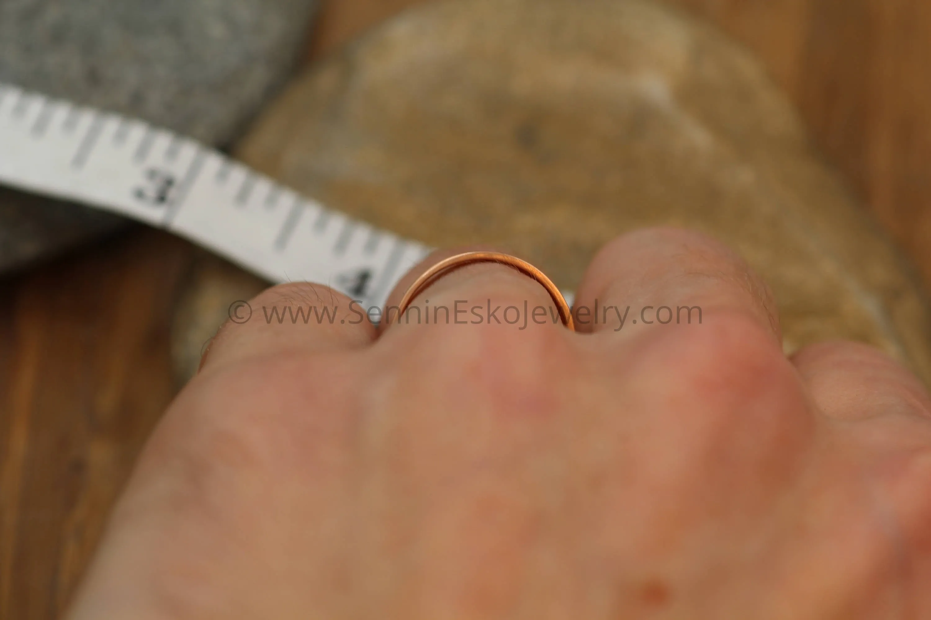 14kt Rose Gold 3x1mm Flat Band - Matte Finish