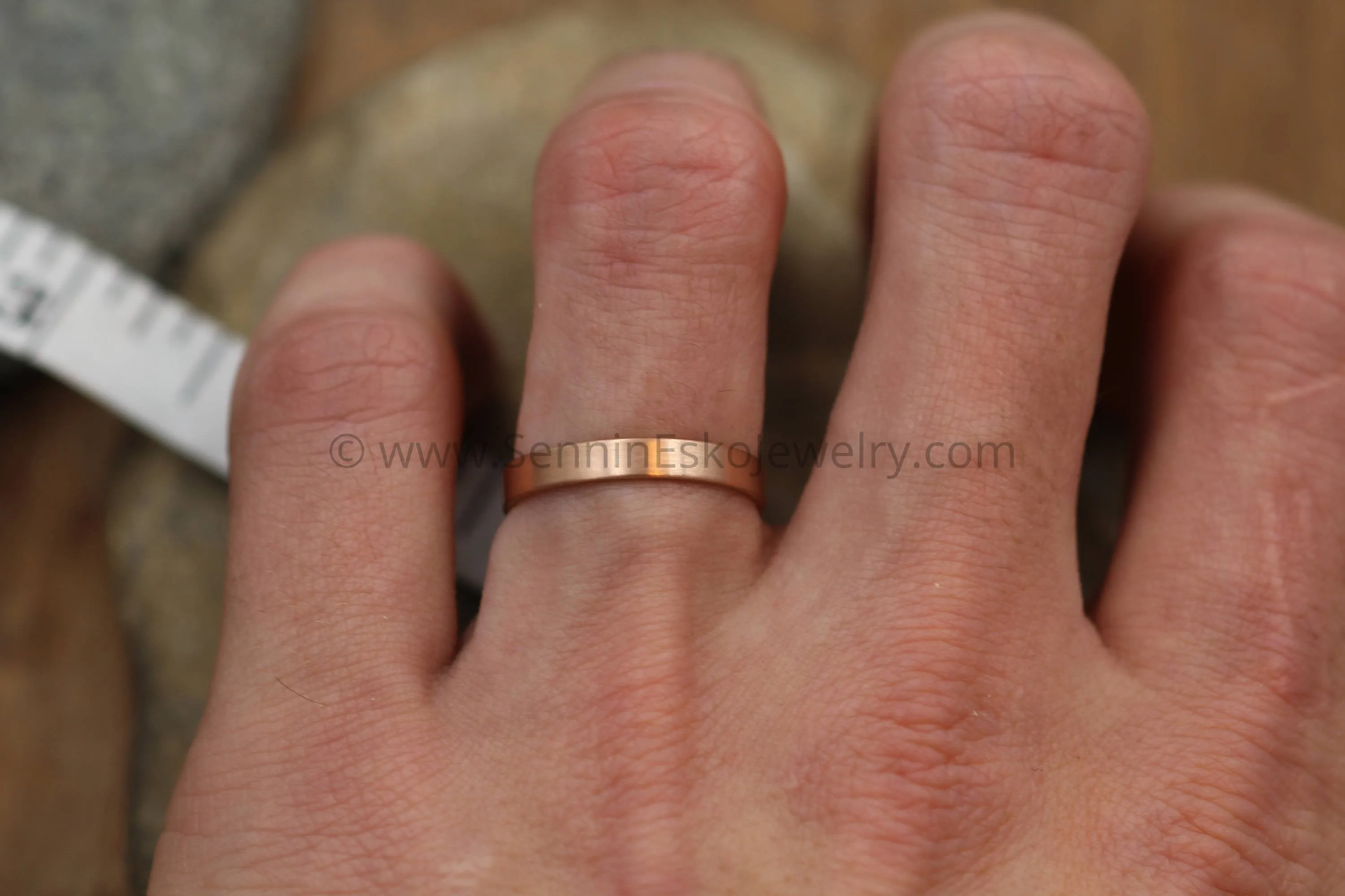 14kt Rose Gold 3x1mm Flat Band - Matte Finish