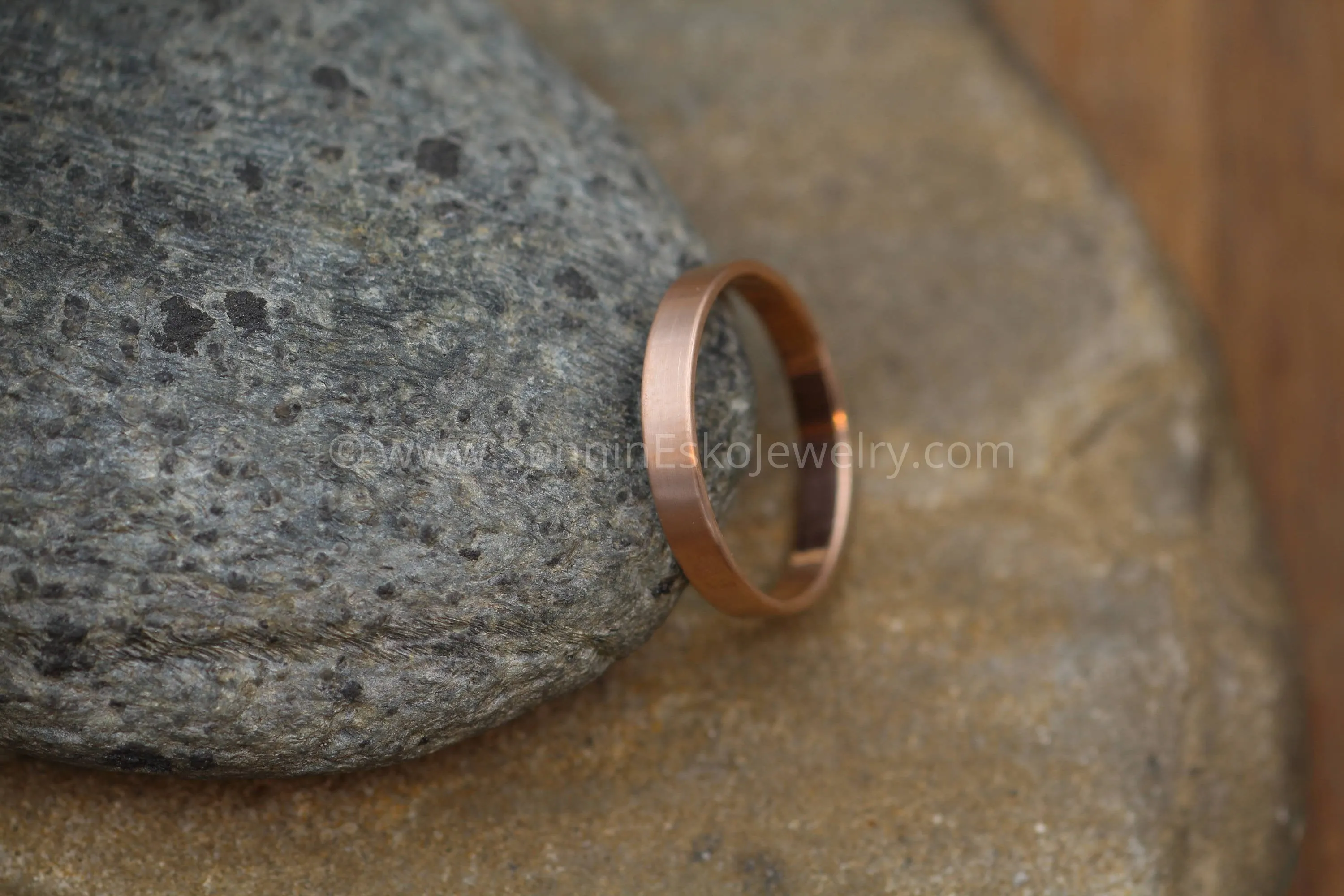 14kt Rose Gold 3x1mm Flat Band - Matte Finish