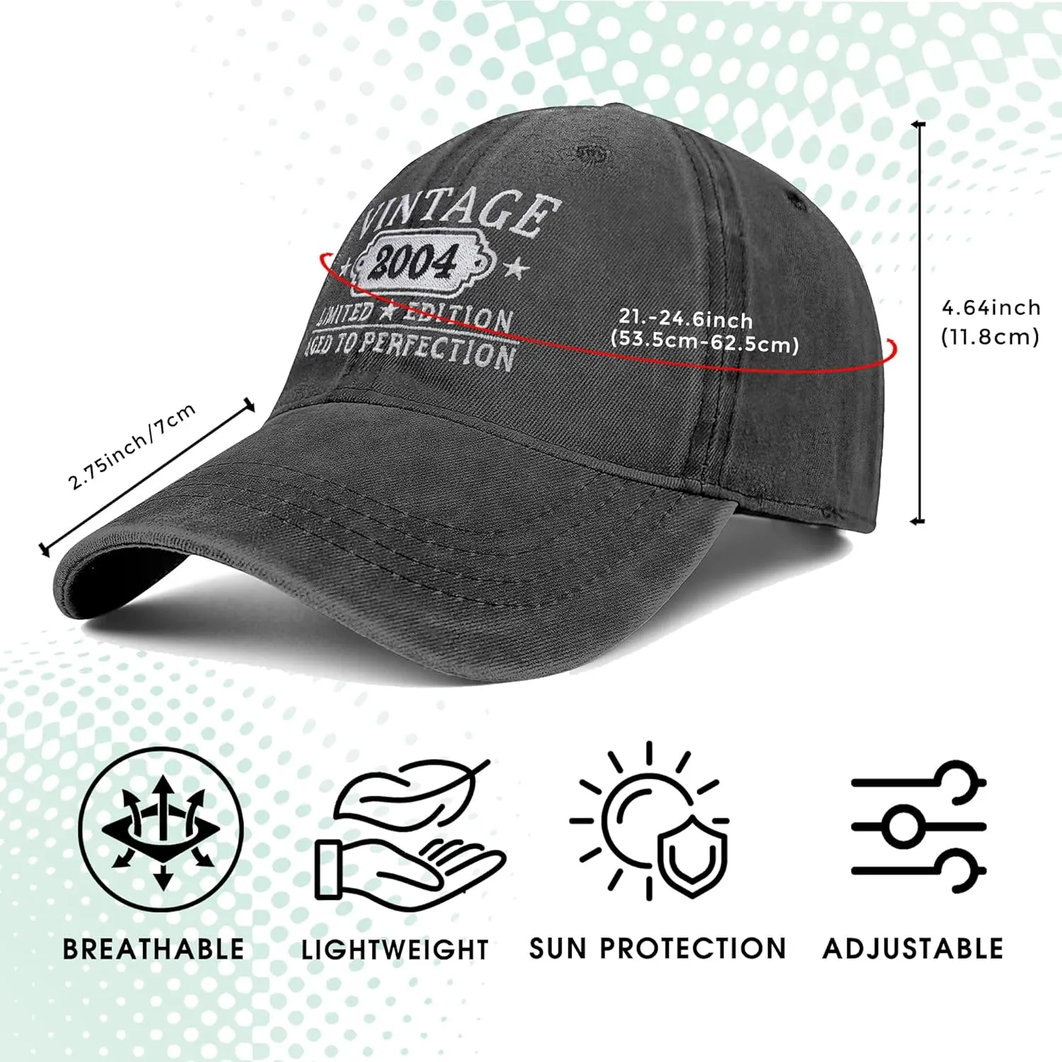 21st Birthday Gifts for Her Him Vintage 2004 Hats Turning 21 Gift Ideas for Men Women Black Hat
