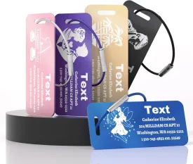 4-100 Pack Personalized Luggage Tags, Custom Engraved Aluminum Luggage Tags with Steel Loop for Suitcases, Custom Name ID Baggage Tags, Waterproof and Two Sided Engraving (Blue)