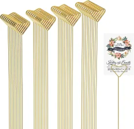 40 Packs Floral Card Holder Picks - Metal Gift Card Holder Sticks for Bouquets, Wedding Centerpieces, Photo Holder Sticks, Floral Picks for Cards, Picture Holders for Centerpieces, Heart-Shaped