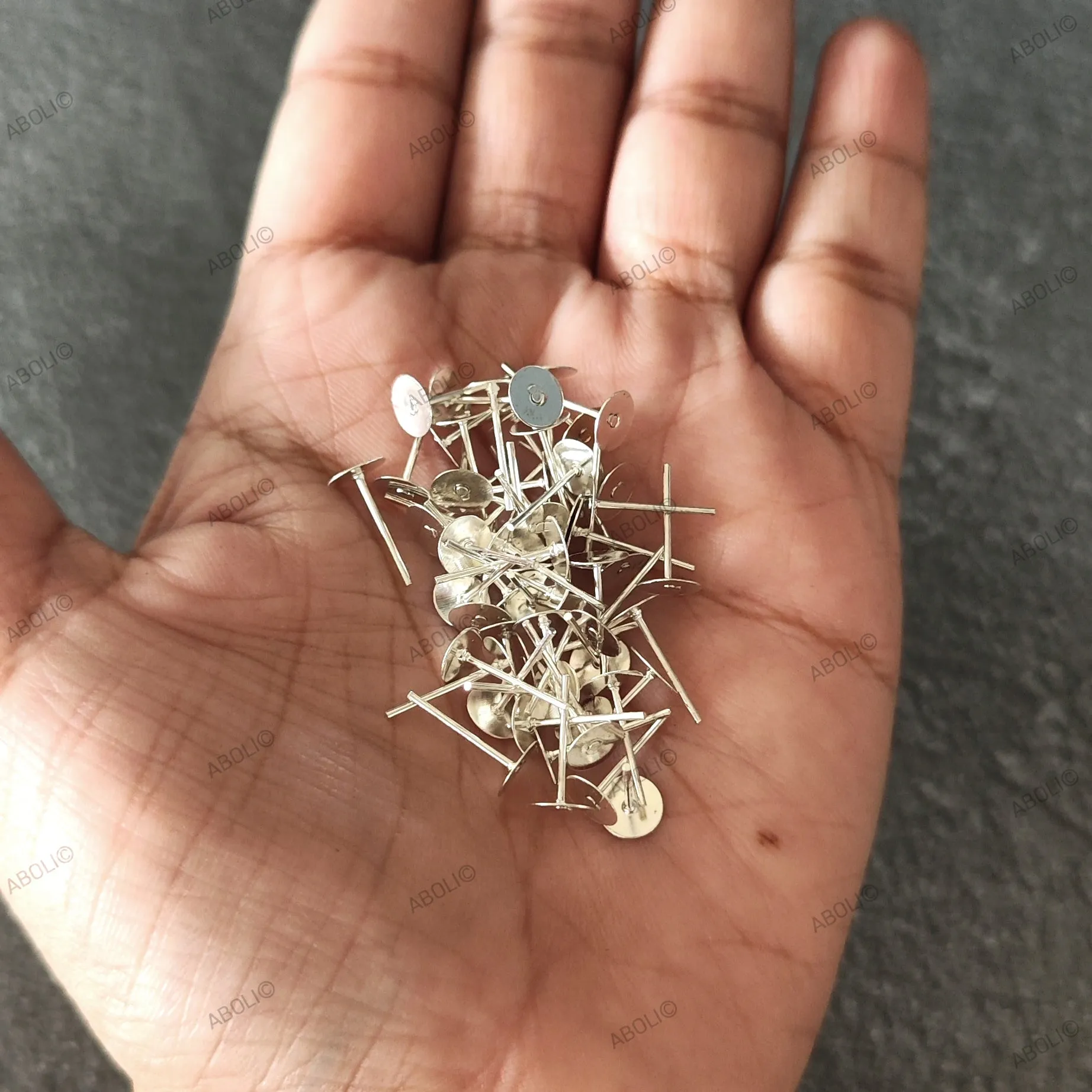 6 mm silver stud base Earrings Components SSB6