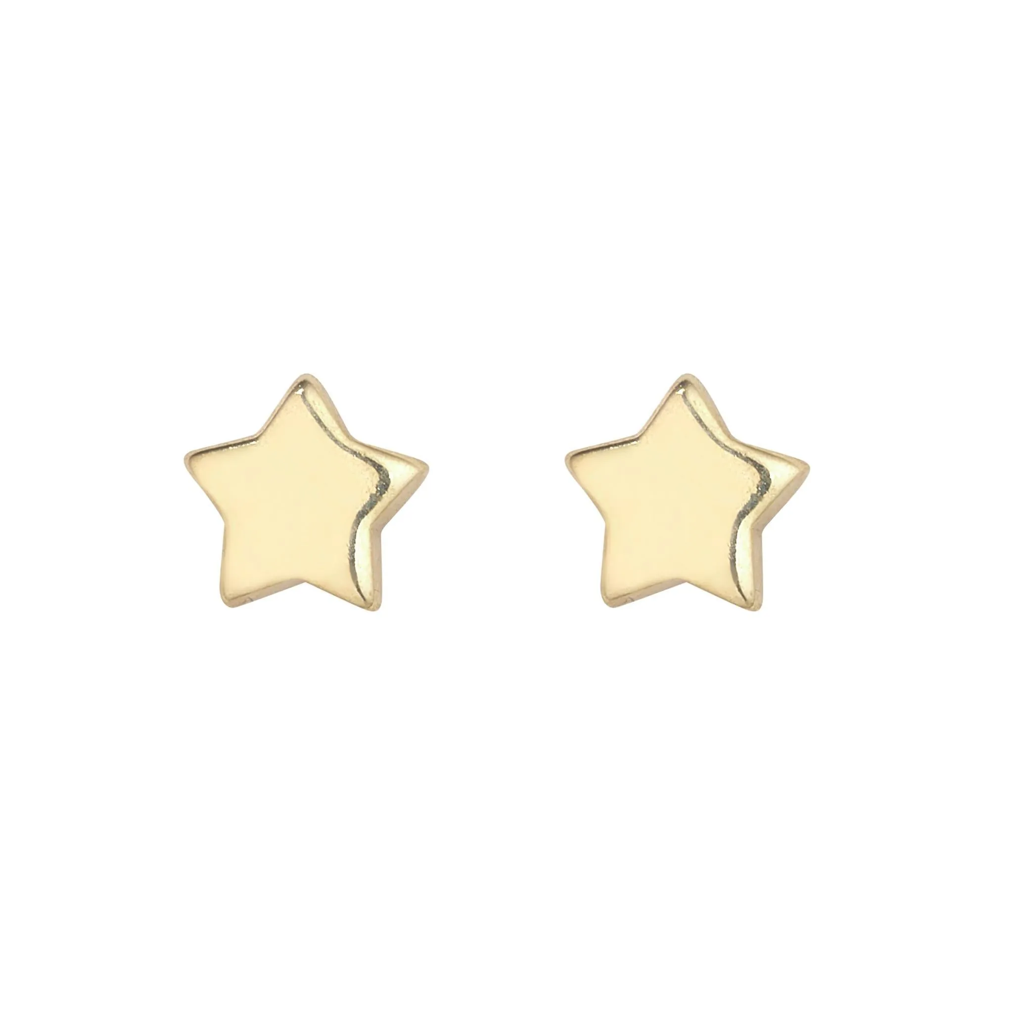 9kt Gold 3D Star Stud Earrings