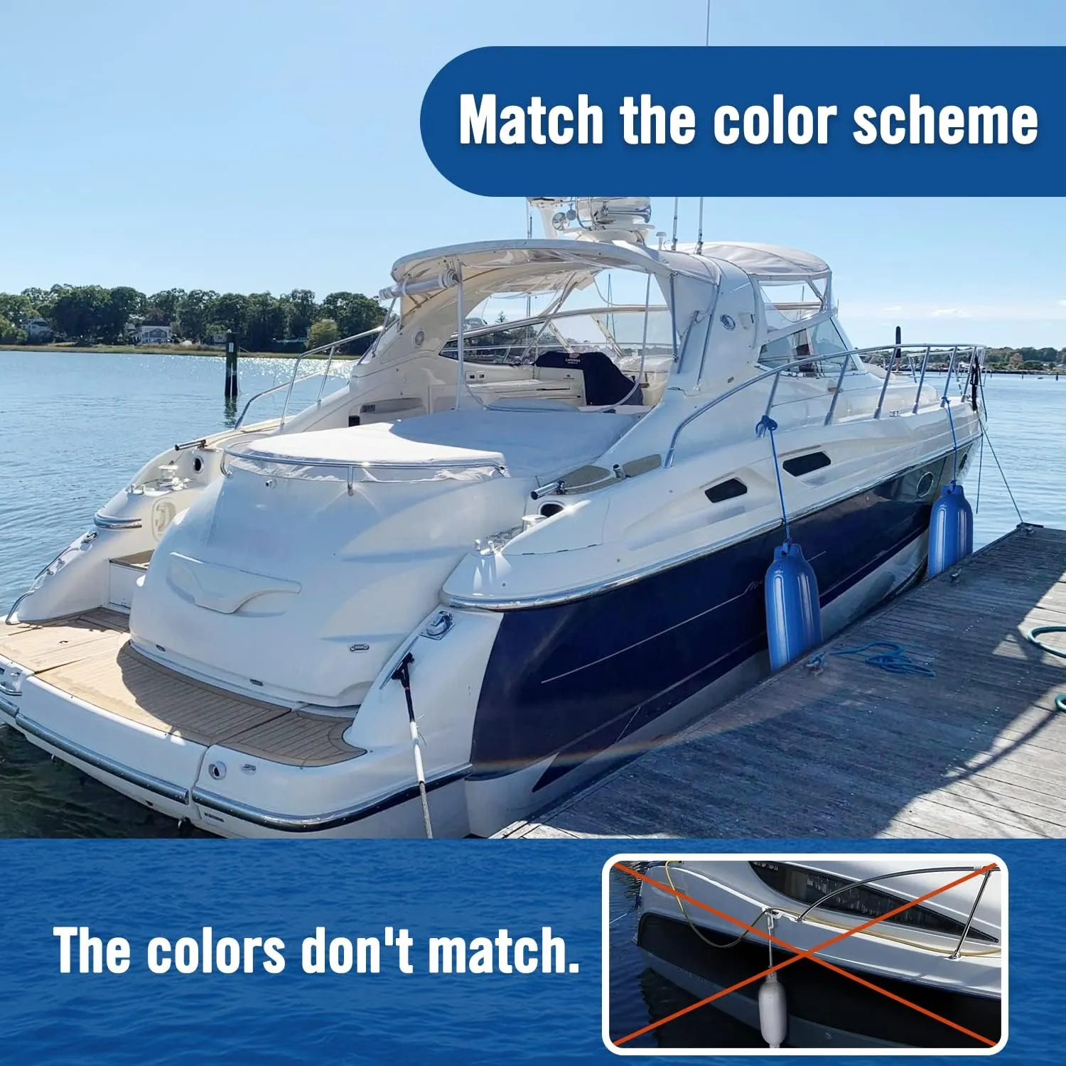 Affordura Boat Fender 4 Pack Boat Bumpers Fenders with 4 Ropes, Boat Bumpers for Pontoon Boat Fenders Inflatable