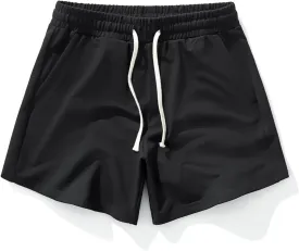 AIMPACT Mens Athletic Gym Shorts 5/5.5 Inch Cotton Casual Shorts Elastic Waist Joggers Sports Sweat Shorts with Pockets