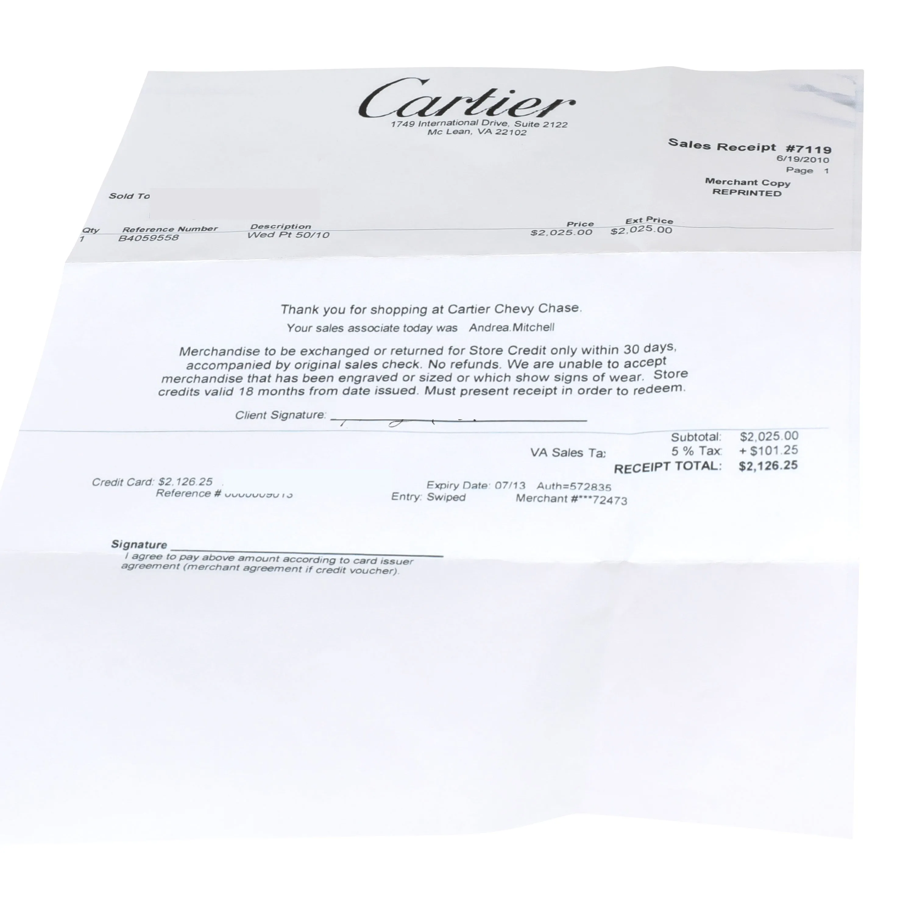 Cartier 1895 Wedding Band in Platinum 5mm