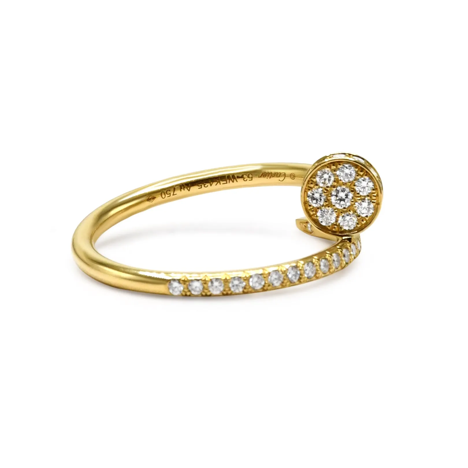 Cartier Juste Un Clou Ring Diamond Paved Size 53 - 18ct Yellow Gold