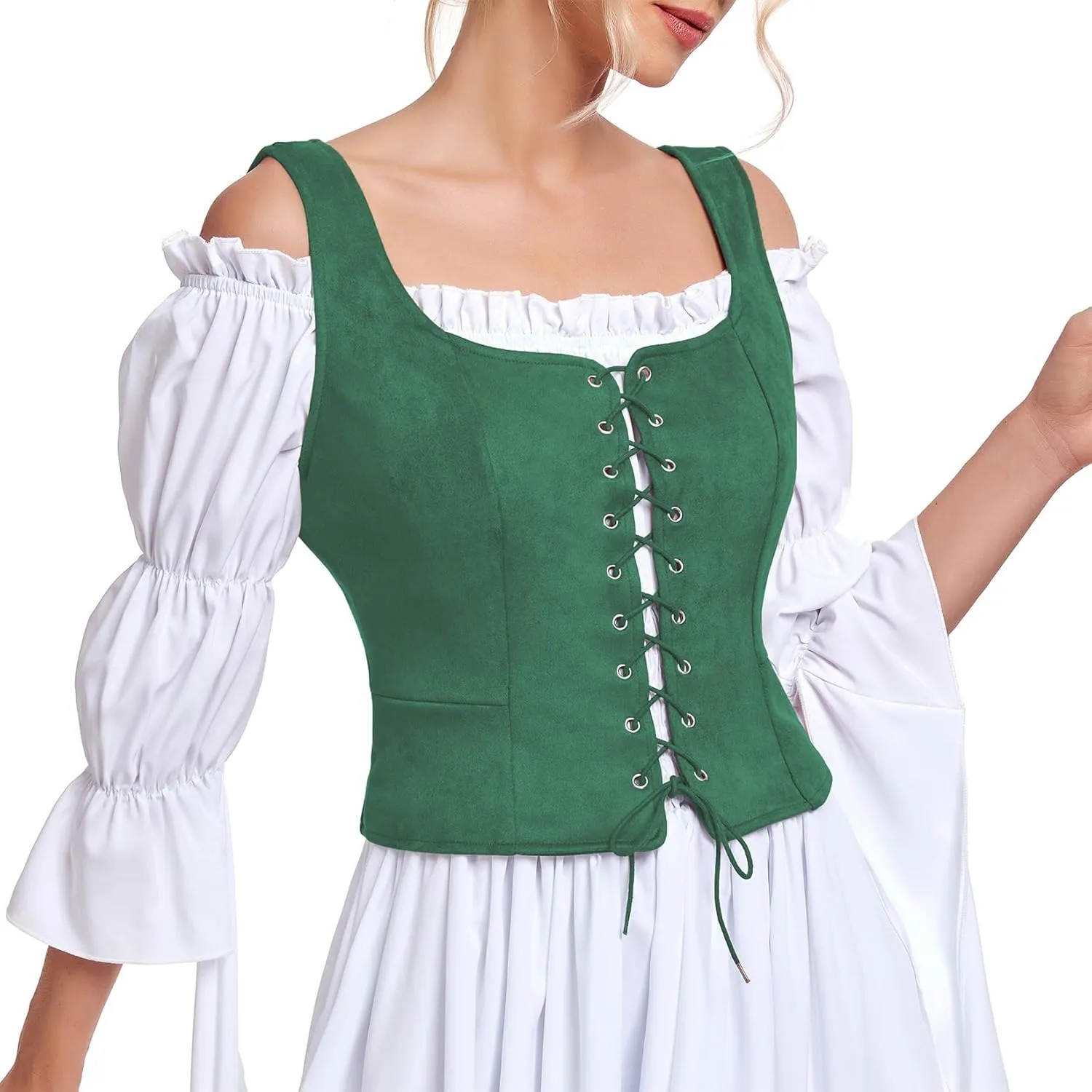 Century Star Renaissance Corset Costume Women Pirate Medieval Viking Floral Top Ren Faire Vest Victorian Plus Size Bodice