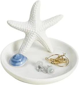 Ceramics Starfish Jewelry Tray Ring Trinket Dish Holder