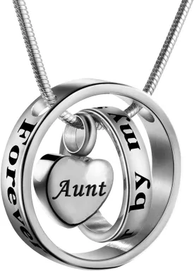 Cremation Jewelry No Longer By My Side, Forever In My Heart Carved Locket Memorial Necklace Keepsake Urn Pendant