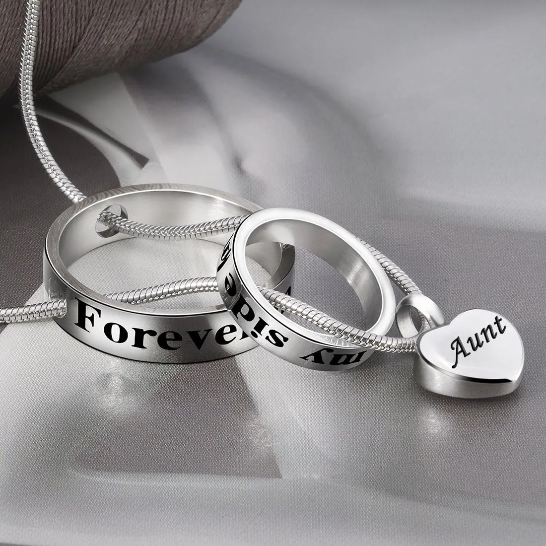 Cremation Jewelry No Longer By My Side, Forever In My Heart Carved Locket Memorial Necklace Keepsake Urn Pendant