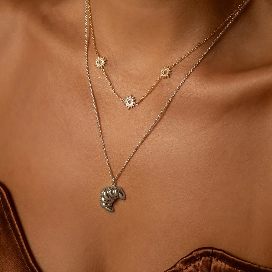 Croissant Silver Necklace