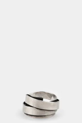 Double folded silver ring