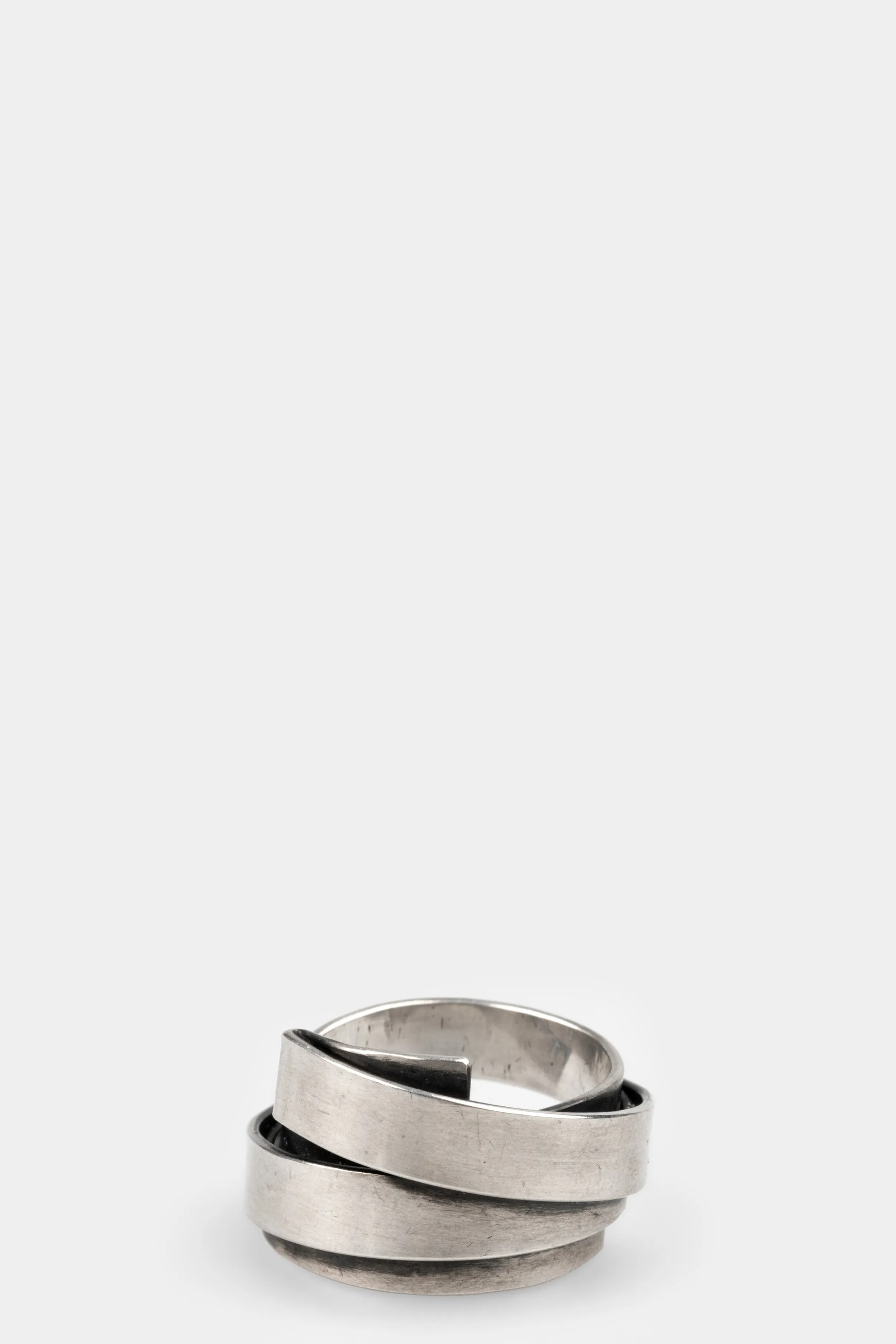 Double folded silver ring