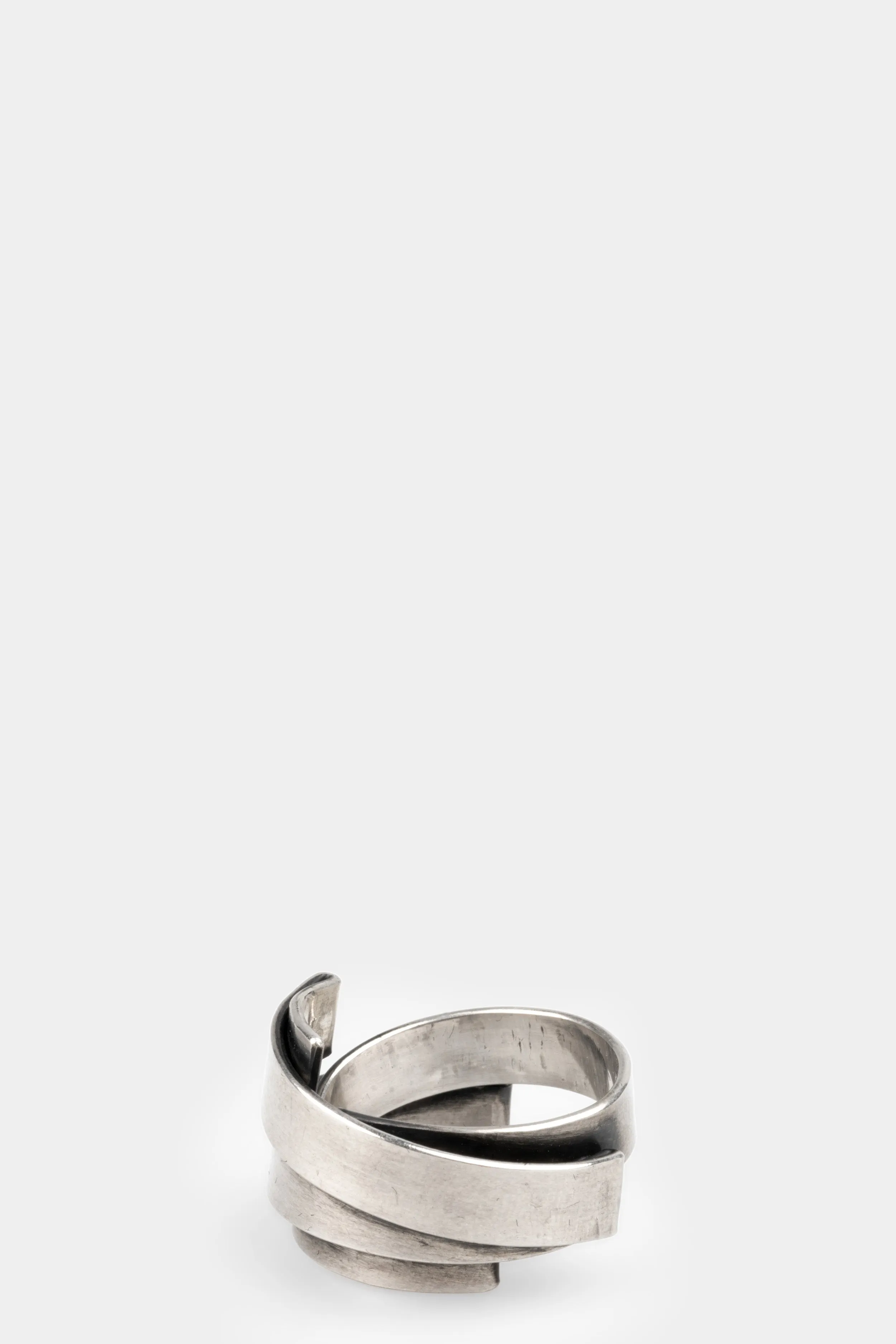 Double folded silver ring