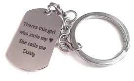 EJ31 - Stainless Steel Personalized Wording Engraved Dog Tag Keyring