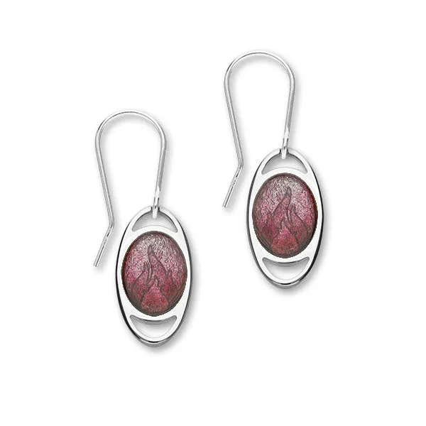 Elements Fire Sterling Silver & Enamel Drop Earrings, EE509