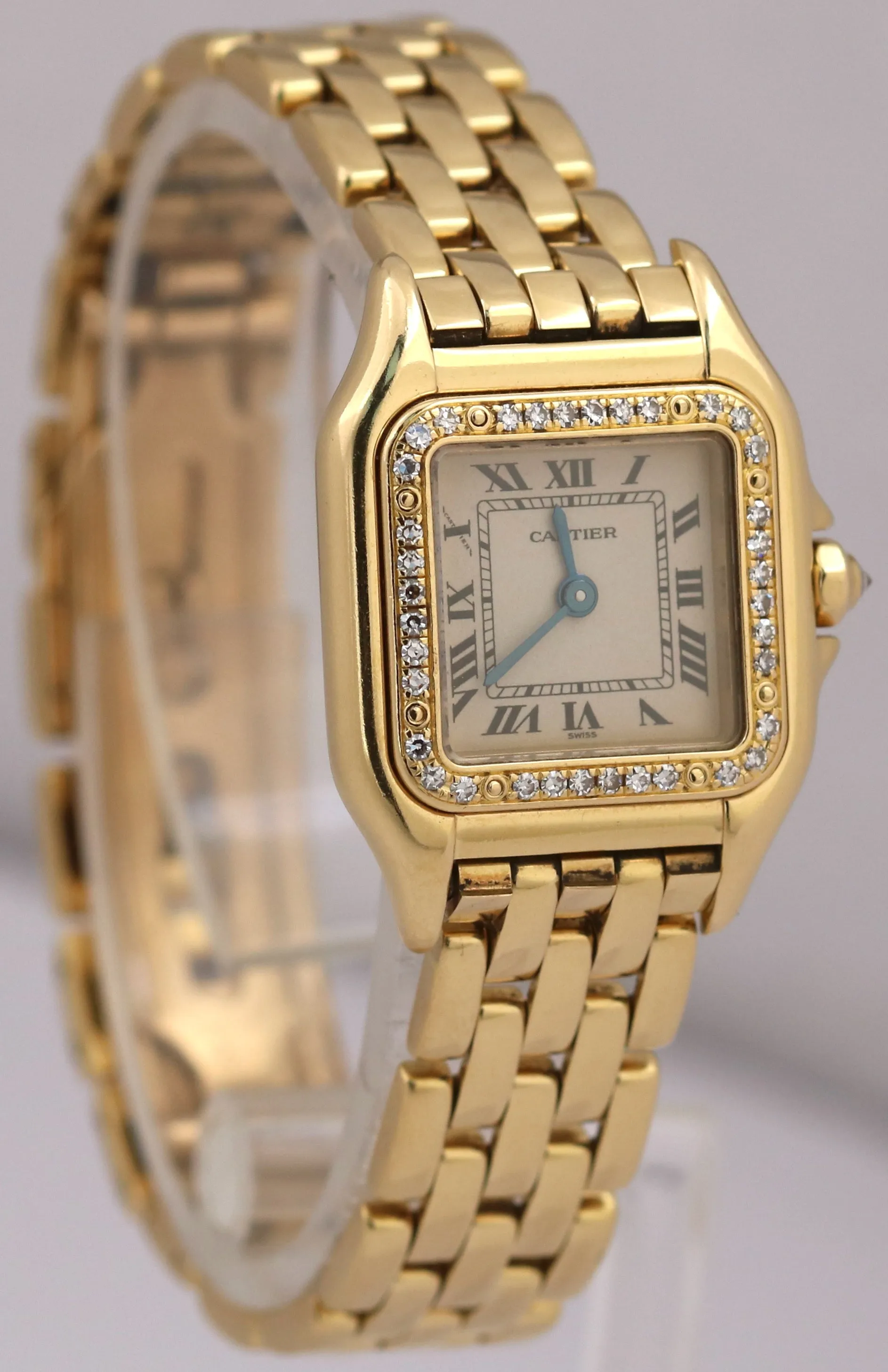 FACTORY DIAMOND Ladies Cartier Panthere 18K Gold 22mm Quartz 1280 WF3070B9 BOX
