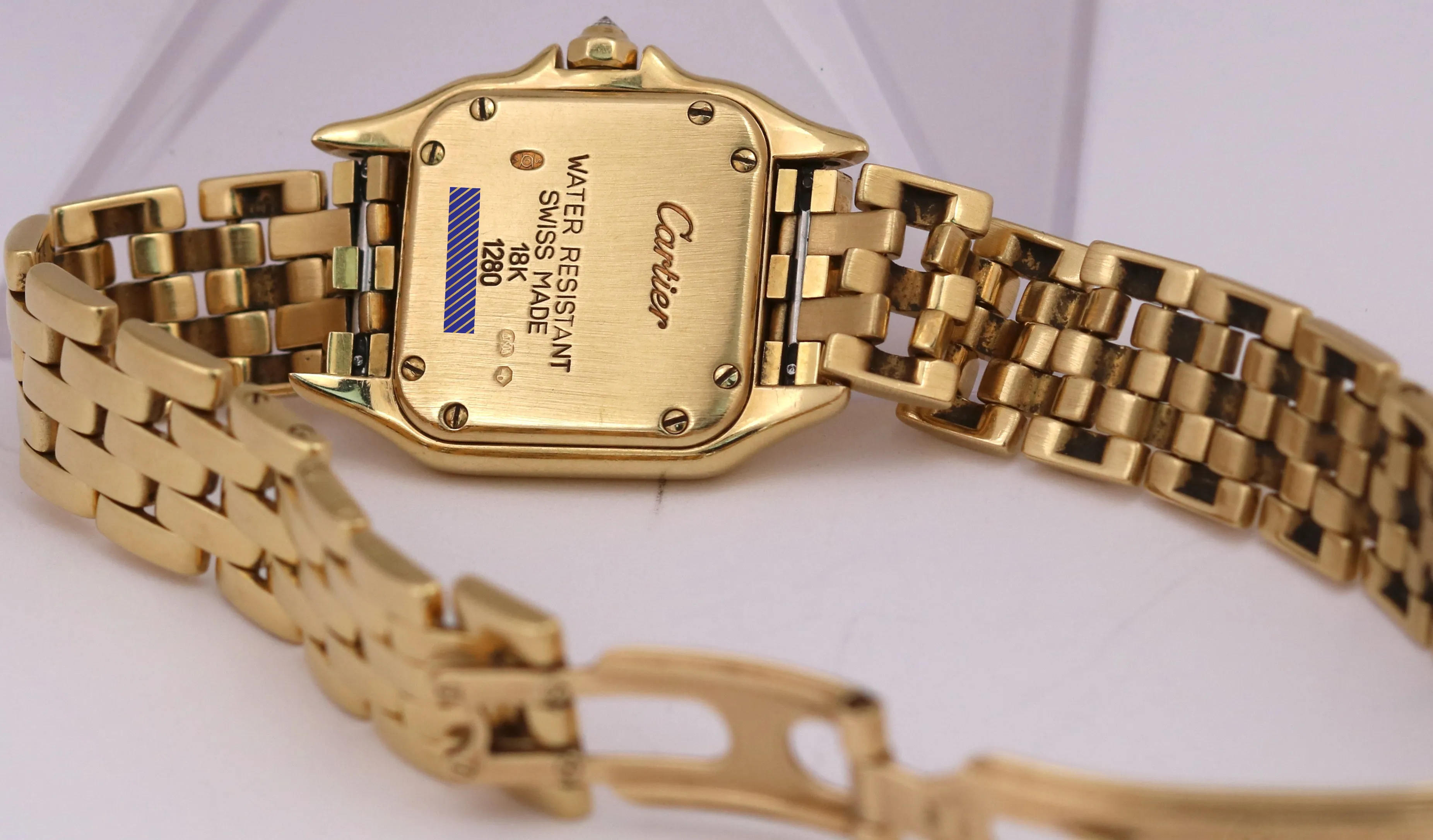 FACTORY DIAMOND Ladies Cartier Panthere 18K Gold 22mm Quartz 1280 WF3070B9 BOX