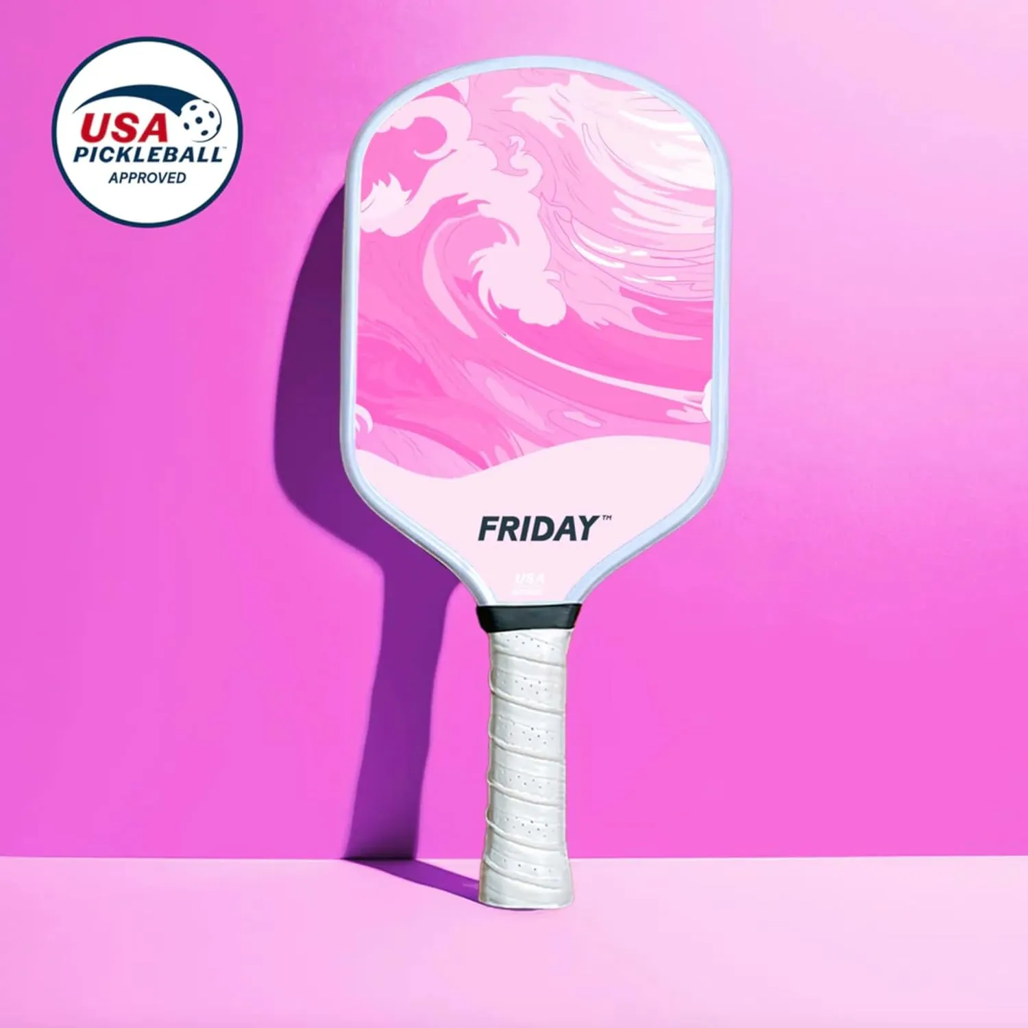 Friday Pickleball Paddle, USA Pickleball Approved, Durable Carbon Fiber, Thermoformed Unibody Design, Honeycomb Core, Gritty Surface for Spin