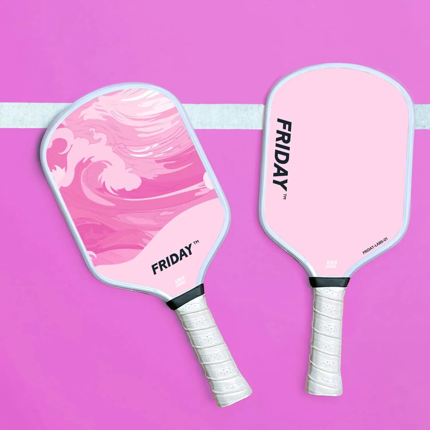 Friday Pickleball Paddle, USA Pickleball Approved, Durable Carbon Fiber, Thermoformed Unibody Design, Honeycomb Core, Gritty Surface for Spin
