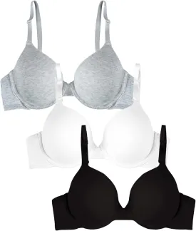 Fruit of the Loom Women's Smooth Cotton T-Shirt Bra Pack - Ultra-Soft, Flexible, and Invisible Under Tees