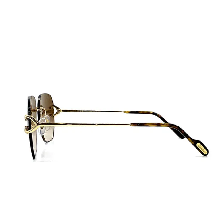 Gold Brown Metal Sunglasses - CCT0394S002