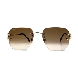 Gold Brown Metal Sunglasses - CCT0394S002