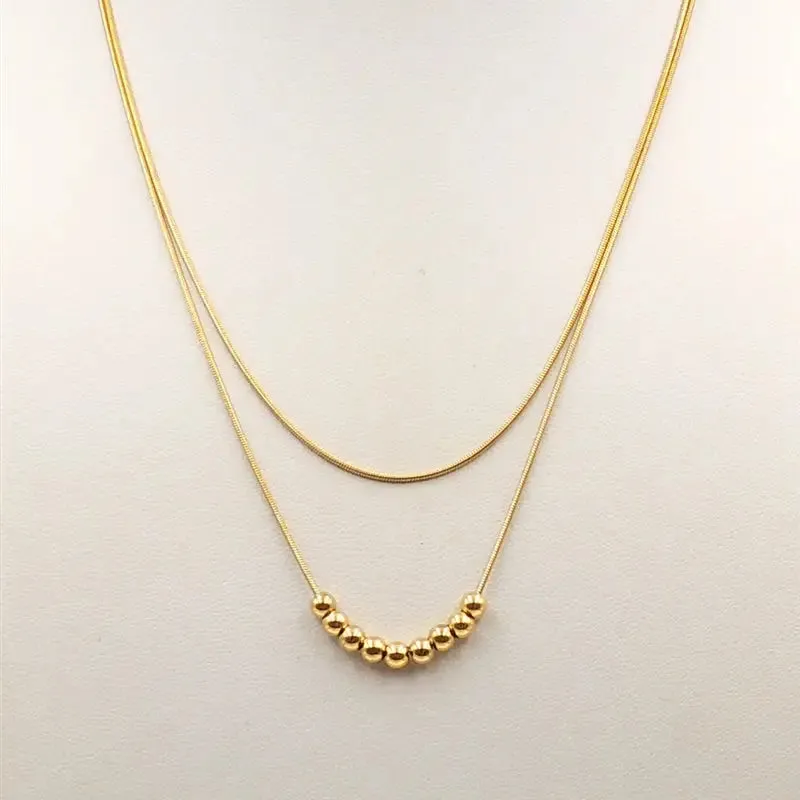 Gold Layered Ball Charm Necklace