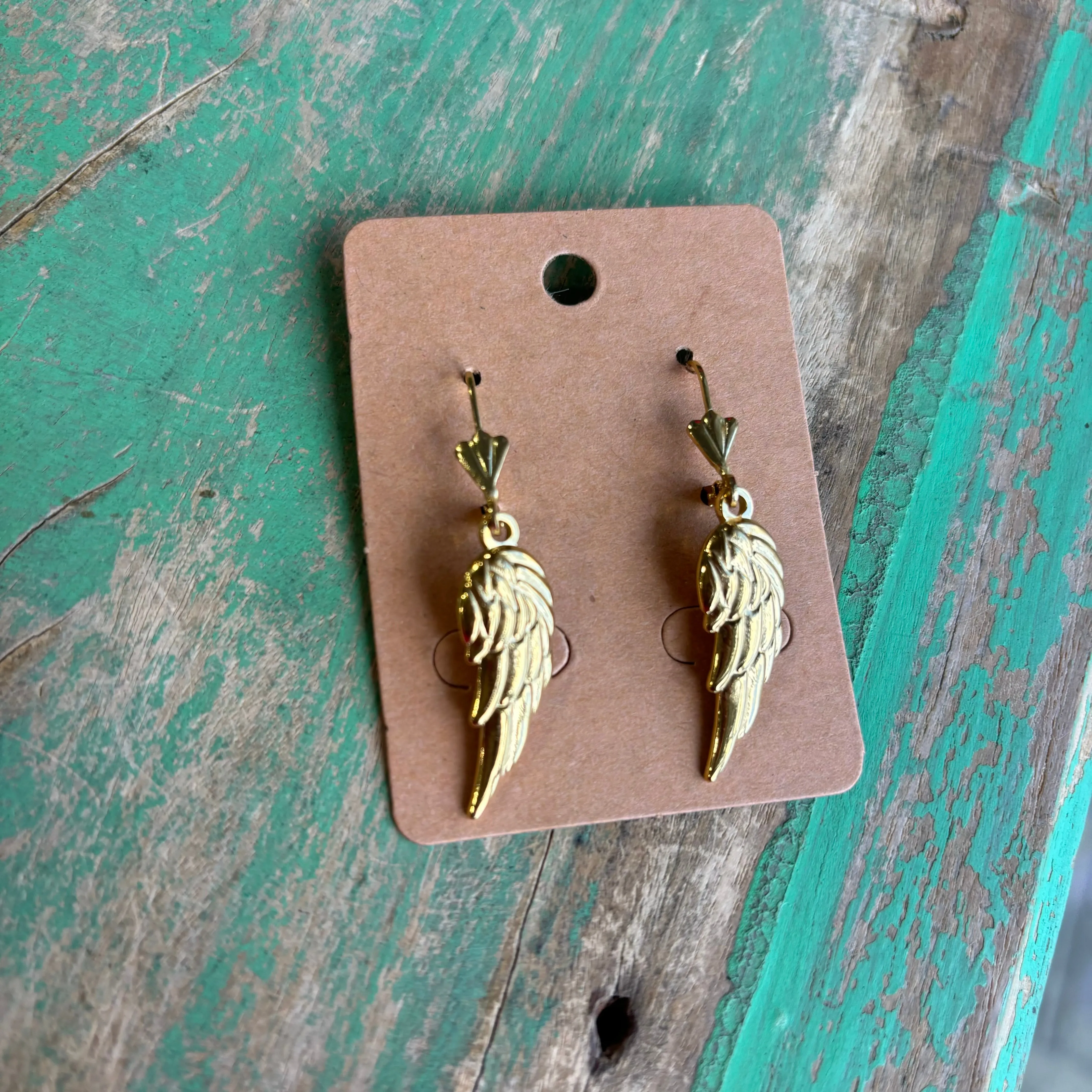 Green Jade Angel Wing Necklace or Earrings