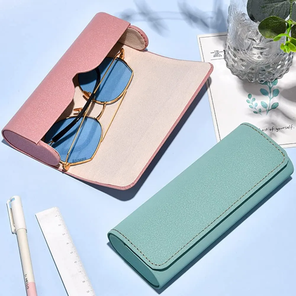 Hard Shell Eyeglass Case,PU Leather Glasses Protective Case for Men,Women
