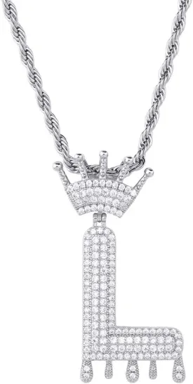 Initial Necklaces for Women 18K Plated Gold Initial Necklace for Men Silver Iced Out Diamond Name Letter Necklace