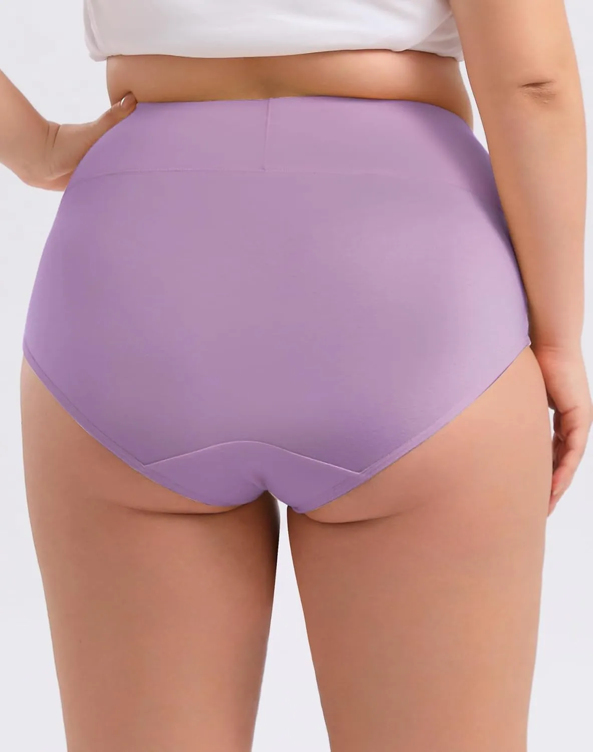 INNERSY Women's Plus Size XL-5XL Cotton Underwear High Waisted Briefs Panties 4-Pack
