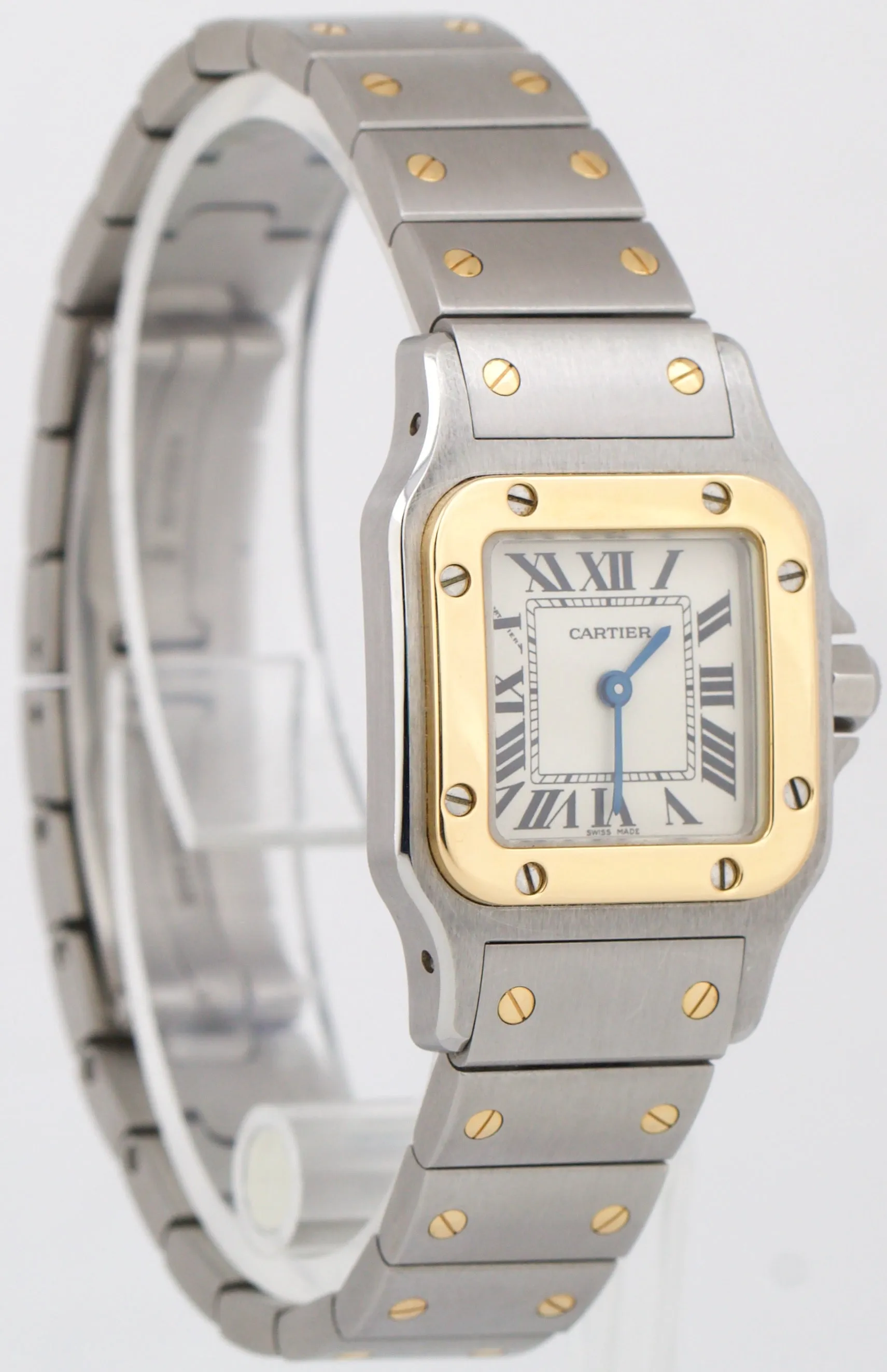 Ladies Cartier Santos Galbee 24mm Quartz Two-Tone 18K Gold Stainless Watch 1567