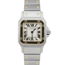 Ladies Cartier Santos Galbee 24mm Quartz Two-Tone 18K Gold Stainless Watch 1567