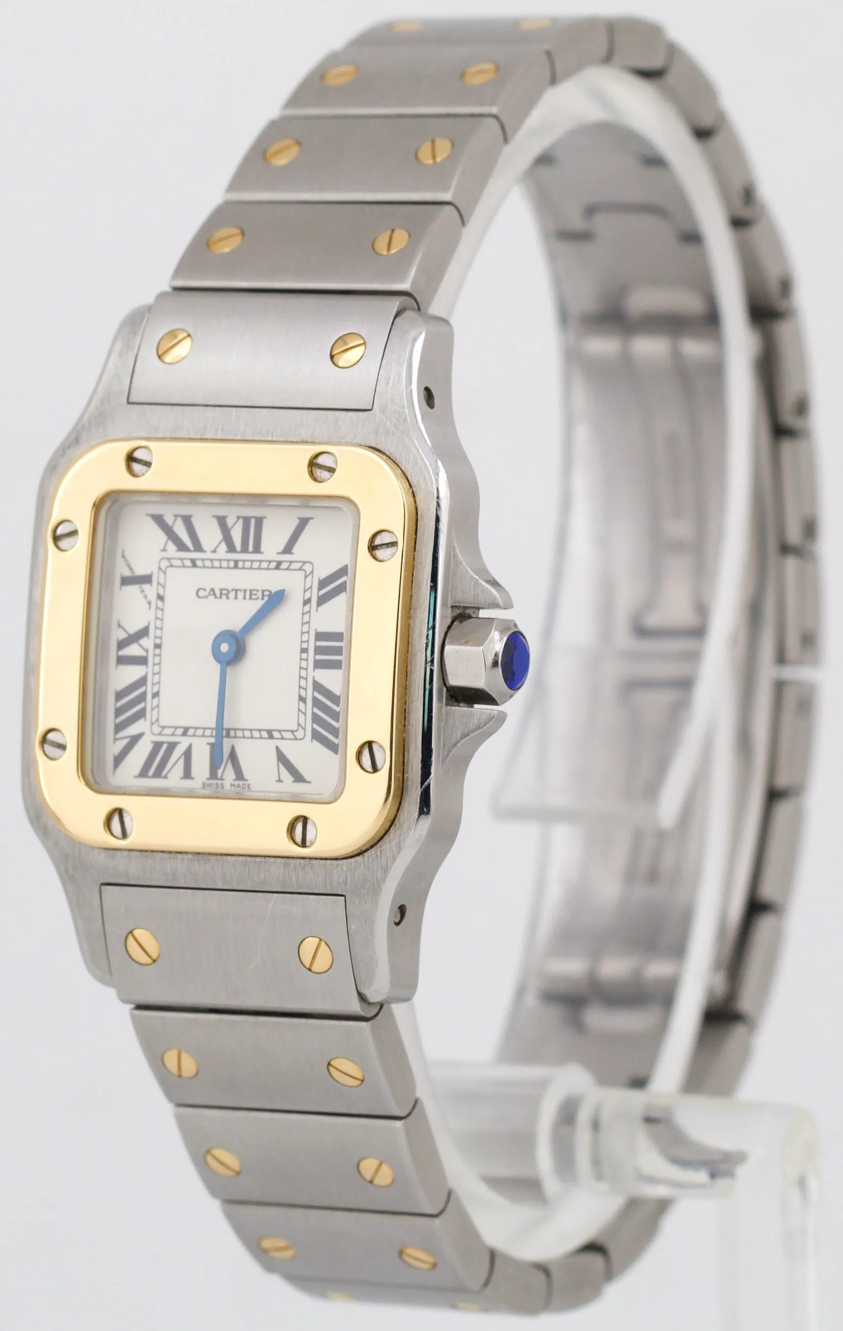 Ladies Cartier Santos Galbee 24mm Quartz Two-Tone 18K Gold Stainless Watch 1567