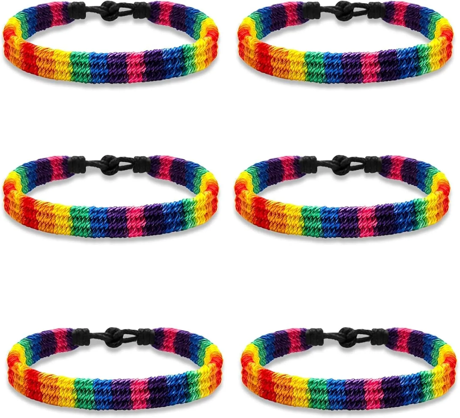 LGBT Pride Rainbow Bracelets for Couples Handmade Pride Friendship LGBTQ Bracelet for Women Men Braided Wristband Adjustable