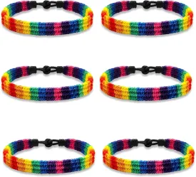 LGBT Pride Rainbow Bracelets for Couples Handmade Pride Friendship LGBTQ Bracelet for Women Men Braided Wristband Adjustable
