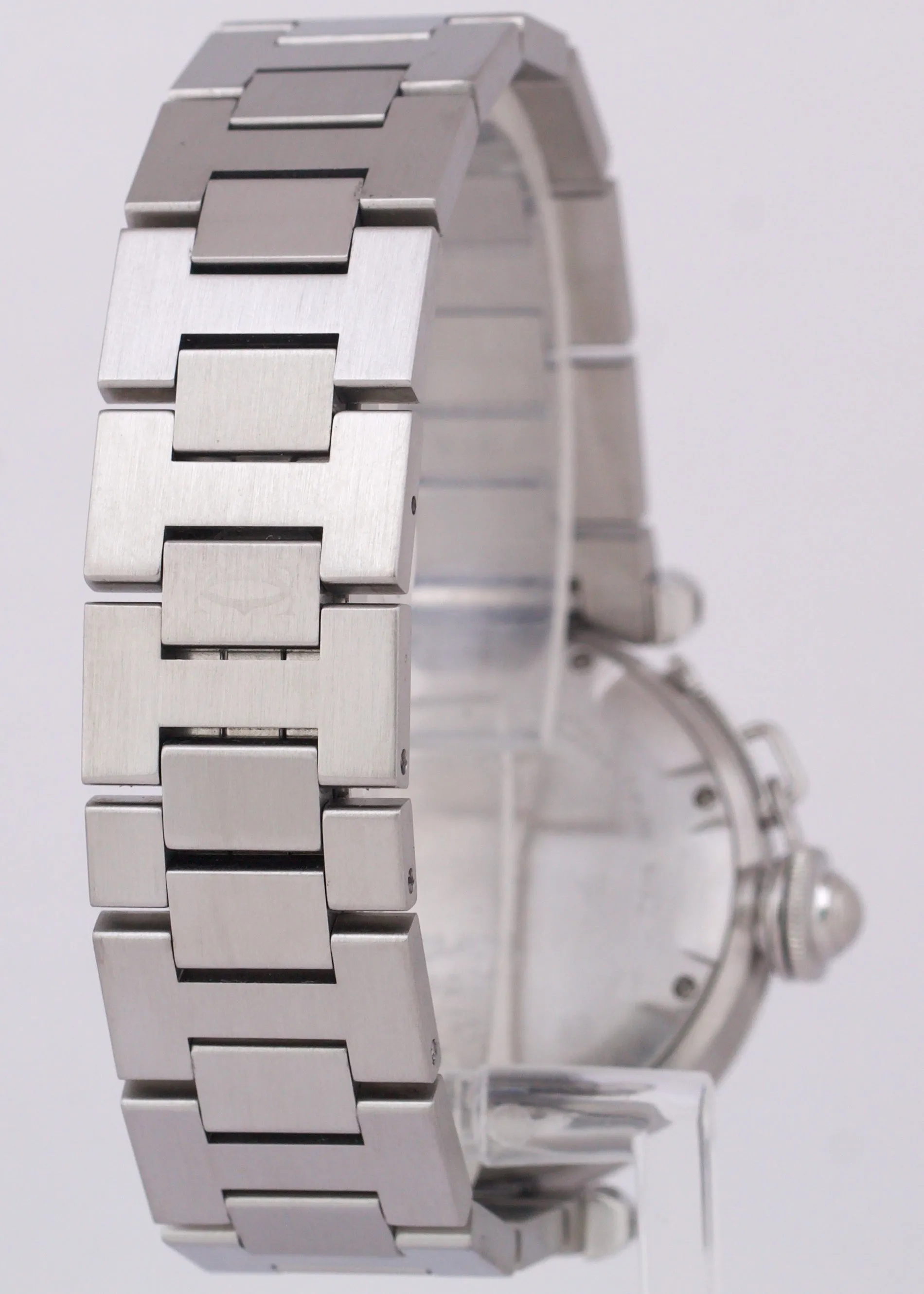 MINT Cartier Pasha 2324 Stainless Steel BLACK Arabic Date Automatic 35mm Watch