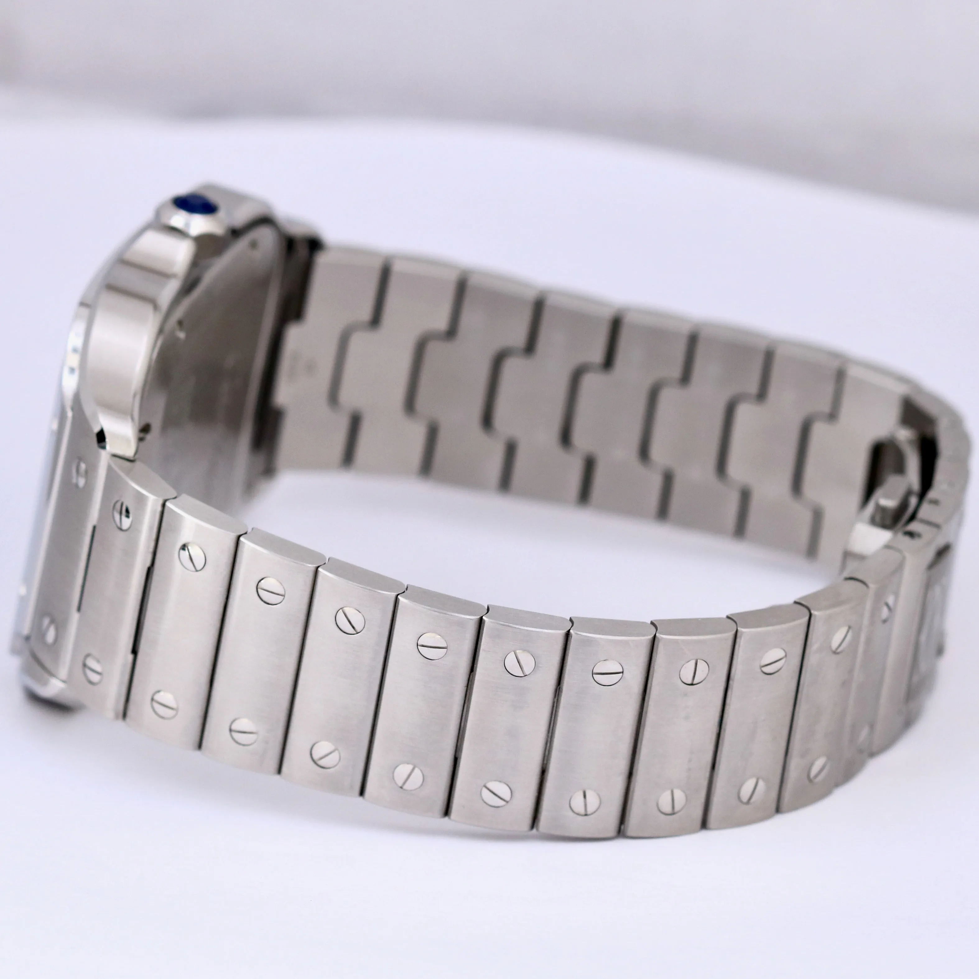 MINT Cartier Santos 40mm BLUE Roman 4072 WSSA0030 Stainless Steel Date Watch