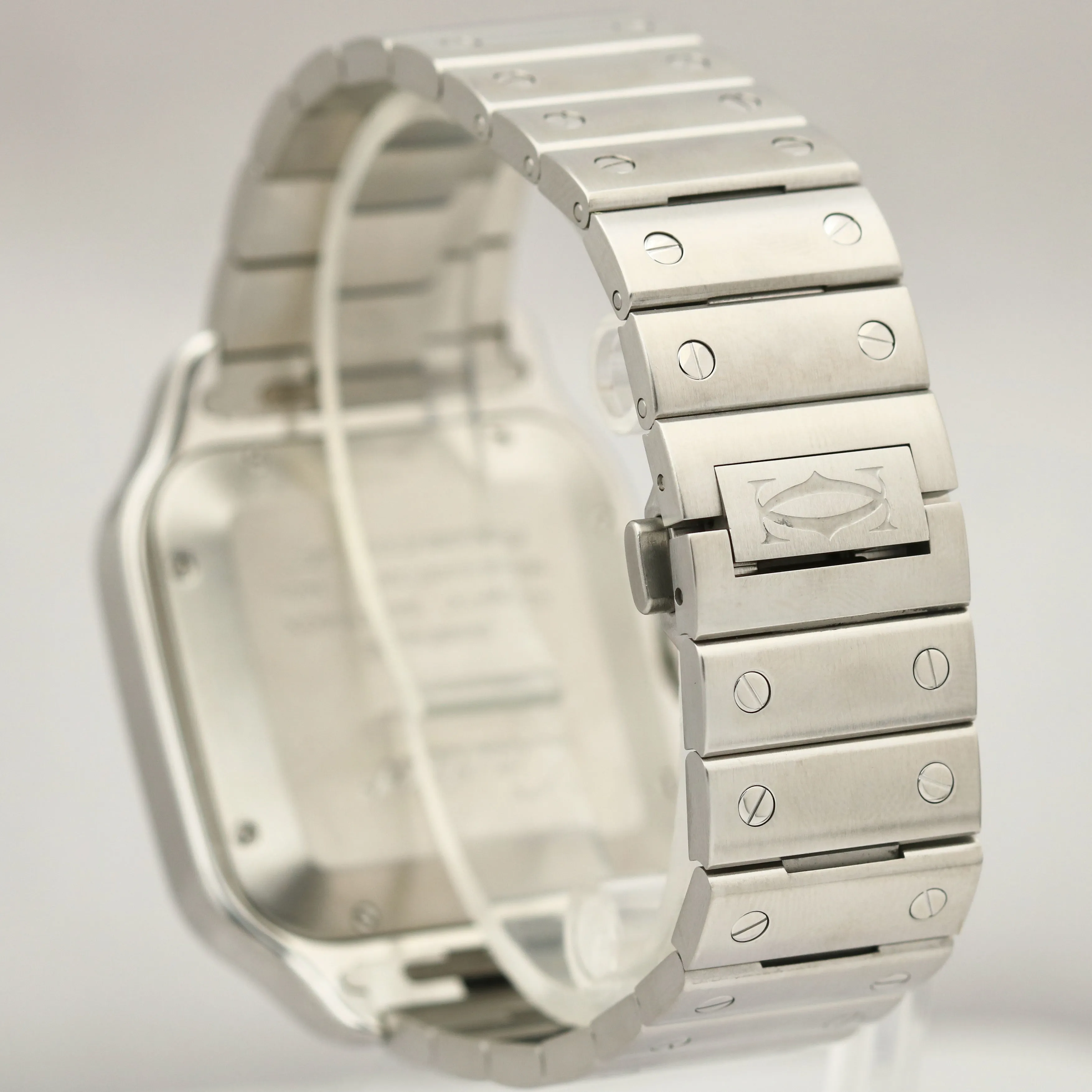 MINT PAPERS Cartier Santos 40mm BLUE Roman 4072 WSSA0030 Stainless Steel B P
