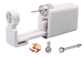 Nose Piercing Kit, Nose Pierce Kit Nose Piercing Gun Self Nose Piercing Gun Kit Nose Piercing Gun Kit Tool (White)