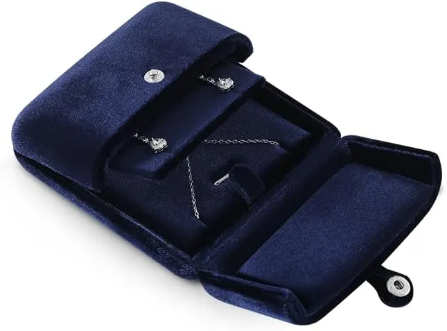 Resilient Velvet Earrings Necklace Dual-Purpose Storage Box, Stud Earring Display Box For Girlfriend Wife, Premium Jewelry Organizer Small Case