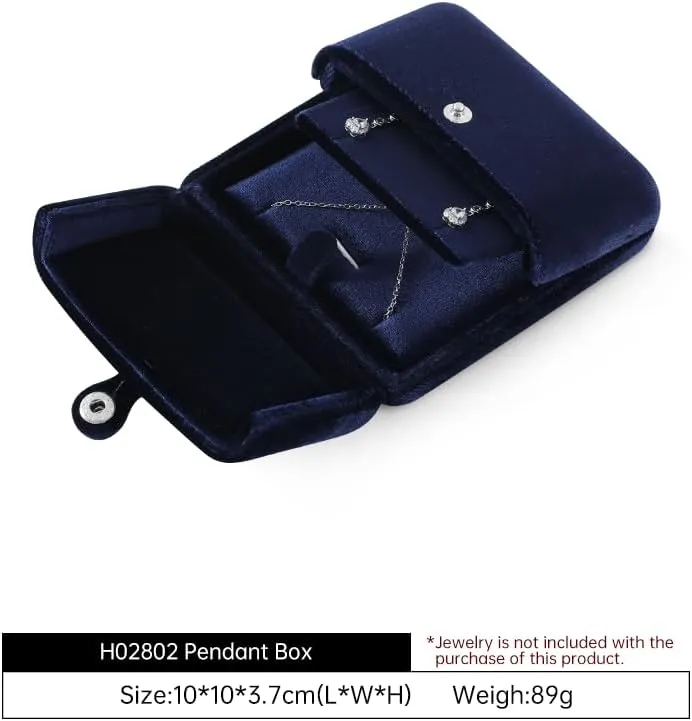 Resilient Velvet Earrings Necklace Dual-Purpose Storage Box, Stud Earring Display Box For Girlfriend Wife, Premium Jewelry Organizer Small Case