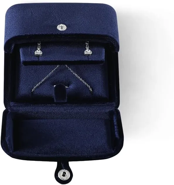 Resilient Velvet Earrings Necklace Dual-Purpose Storage Box, Stud Earring Display Box For Girlfriend Wife, Premium Jewelry Organizer Small Case