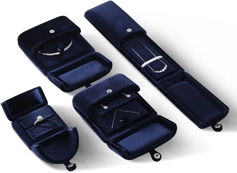 Resilient Velvet Earrings Necklace Dual-Purpose Storage Box, Stud Earring Display Box For Girlfriend Wife, Premium Jewelry Organizer Small Case