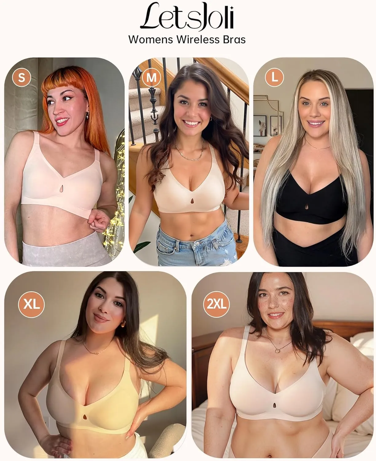 Wireless Bras for Women No Underwire Seamless Push Up Full Coverage Supportive Womens Bralettes Everyday Bra