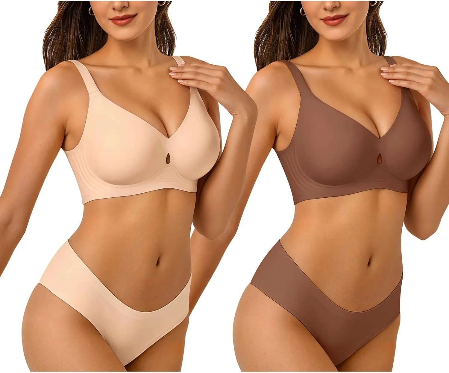 Wireless Bras for Women No Underwire Seamless Push Up Full Coverage Supportive Womens Bralettes Everyday Bra